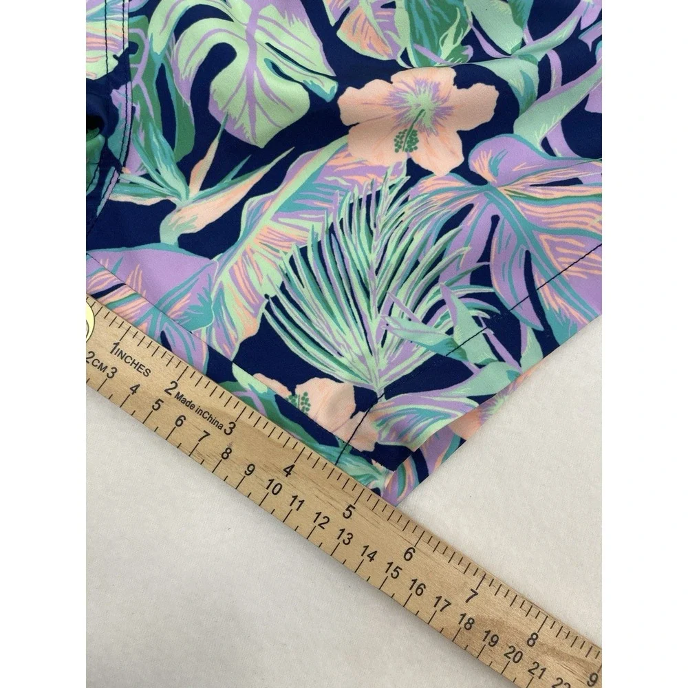 Chubbies‎ Shorts Mens 2XL Blue Tropical Floral Swim Trunks 5.5 Inseam Lined Mesh